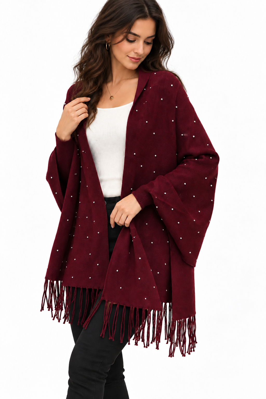 Embellished Tassel Cape