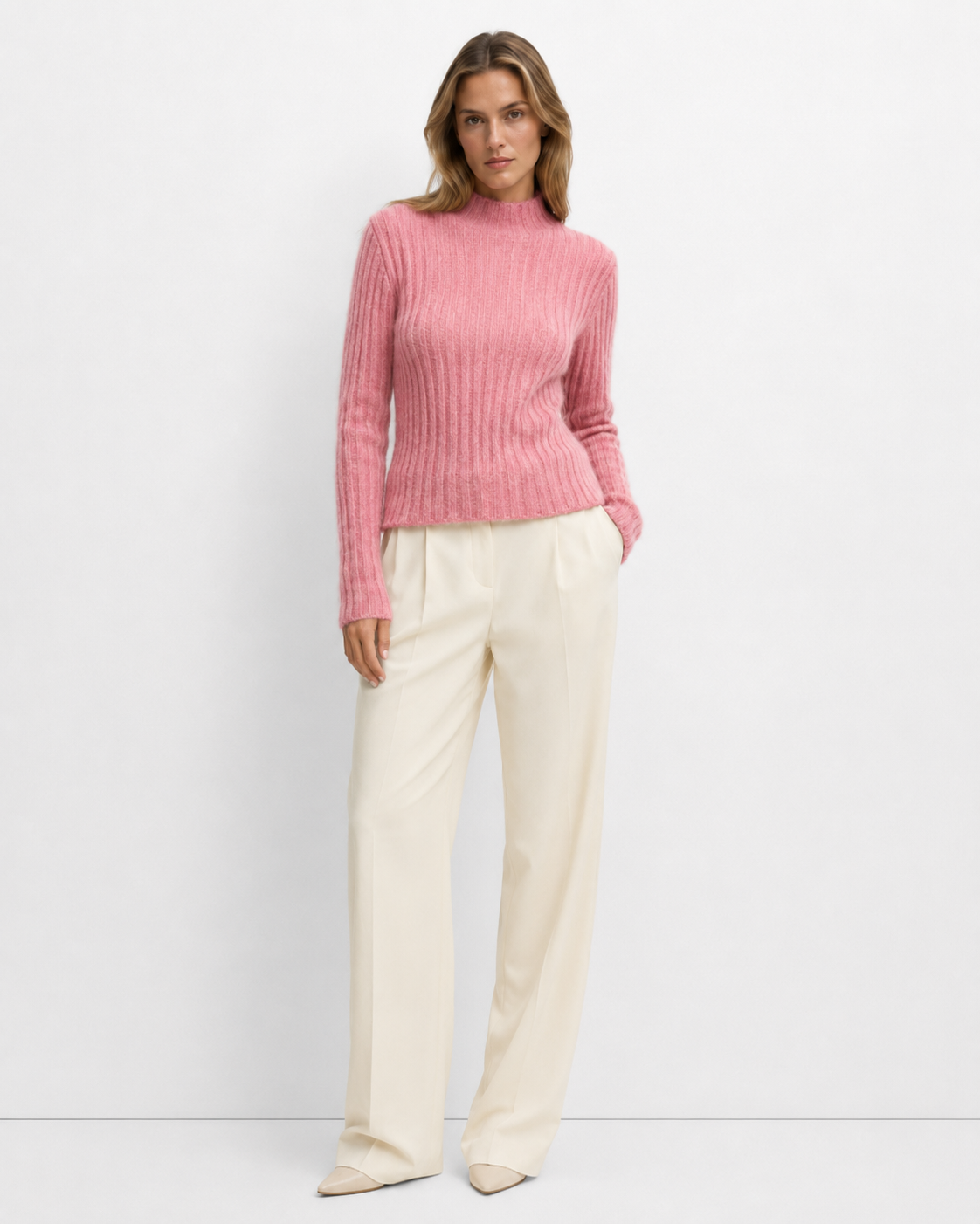 Half-High-Neck Knit Jumper