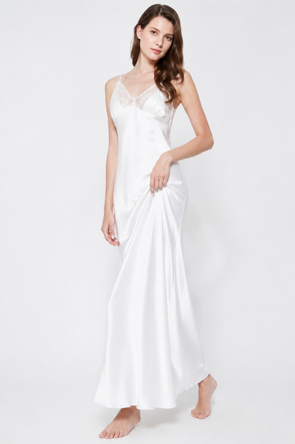Floral Lace-Trim Maxi Slip Nightdress