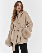 Plush-Trim Open-Front Jacket