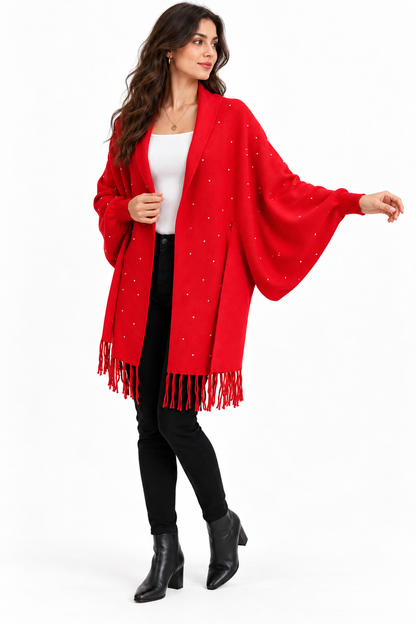 Embellished Tassel Cape