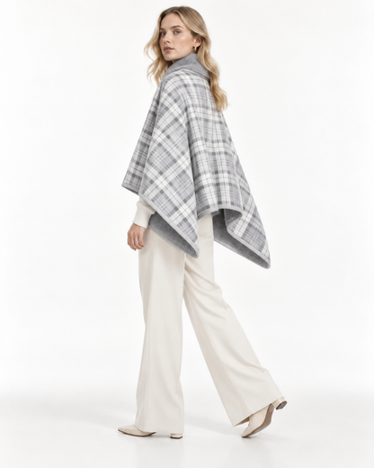 Double-Layer Tartan Blanket Scarf