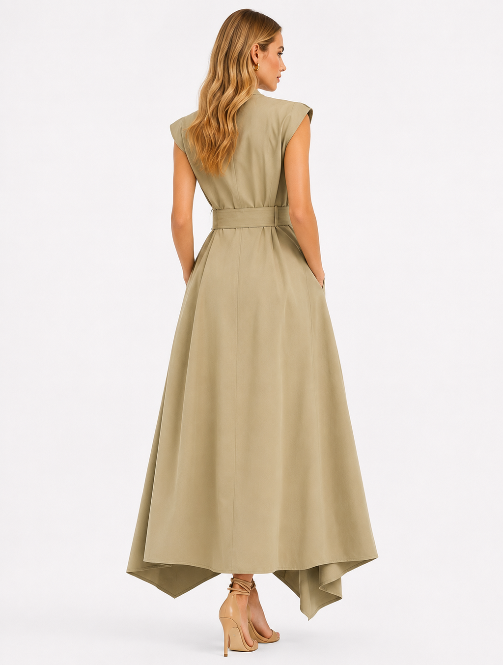 Double-Breasted Trench-Inspired Maxi Dress