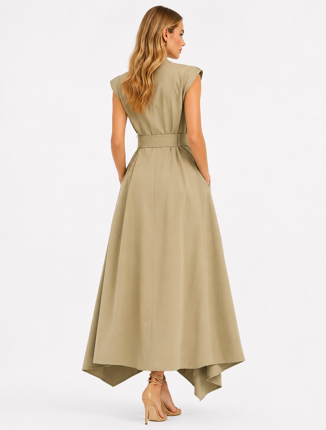 Double-Breasted Trench-Inspired Maxi Dress