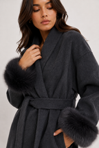 Plush-Trim Open-Front Jacket