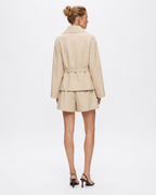 Belted Trench Jacket & Shorts Set