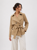 Belted Double-Breasted Trench Jacket