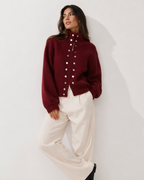 Zip-Front Collared Knit Jacket