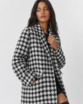 Houndstooth Double-Breasted Coat