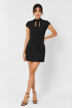 Bow-Detail Polka-Dot Mini Dress