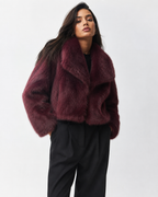Plum Plush Longline Coat