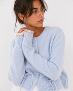 Tie-Front Contrast Cardigan
