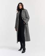 Houndstooth Double-Breasted Coat