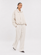 Relaxed Collared Bomber Jacket