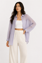 Sheer Organza Relaxed Shirt