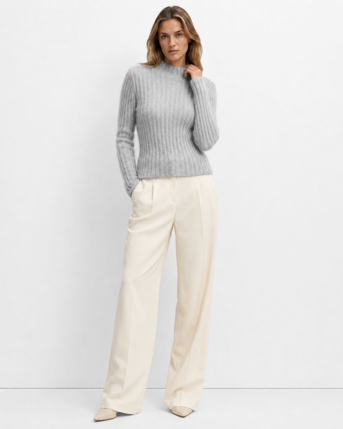 Half-High-Neck Knit Jumper