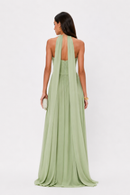 Pleated Halter Maxi Dress