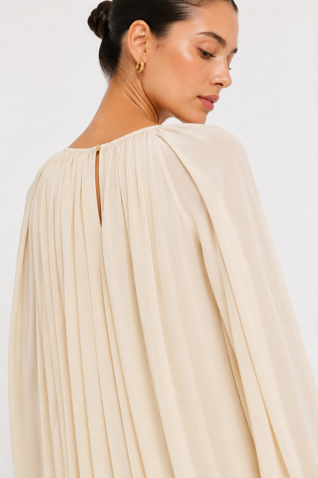 Draped Long-Sleeve Mini Dress