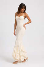 Ruched Sweetheart Mermaid Maxi Dress