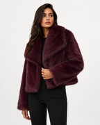 Plum Plush Longline Coat