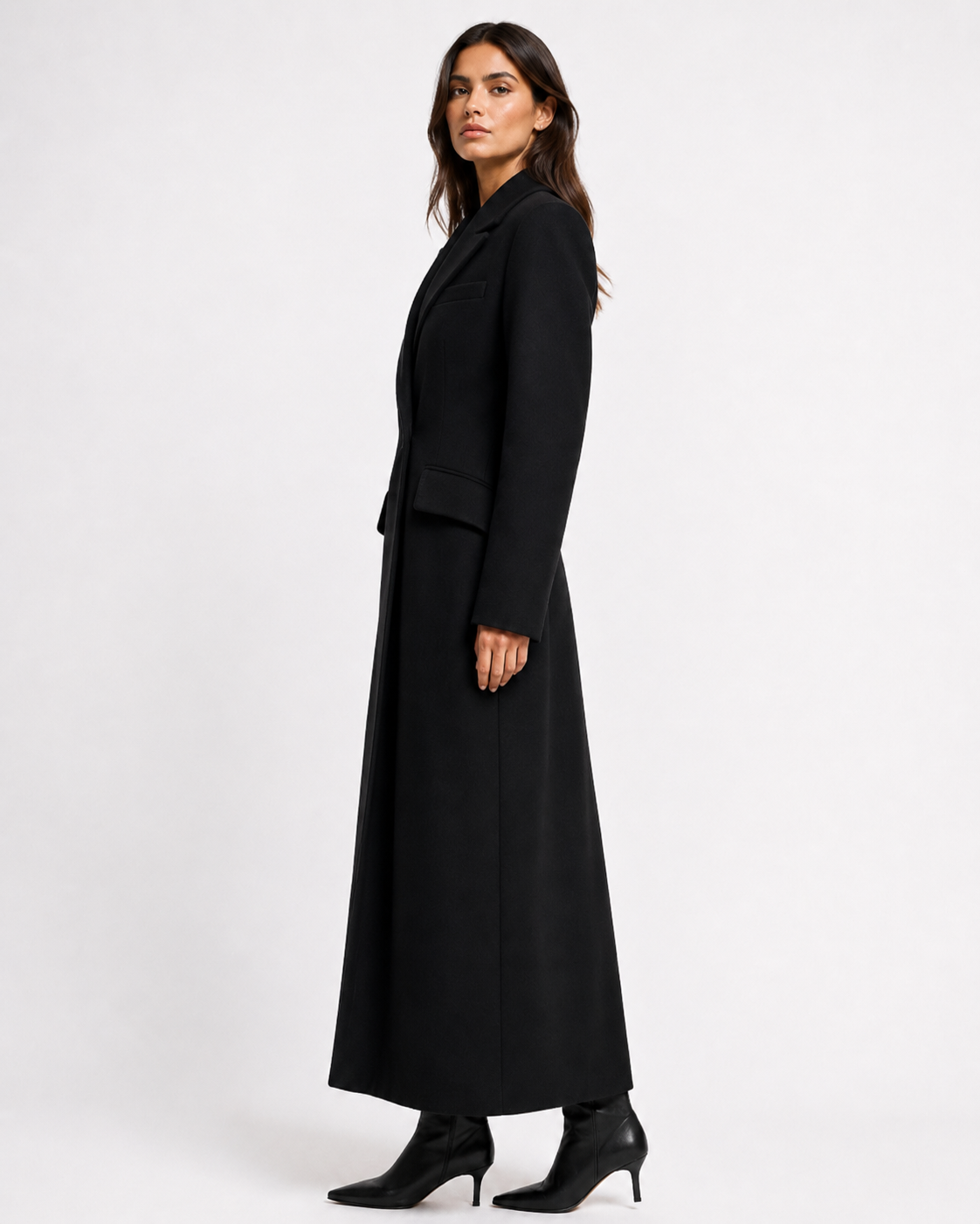 Single-Button High-Collar Coat