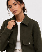 Collared Zip-Front Jacket