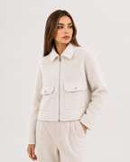 Collared Zip-Front Jacket