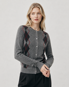 Argyle Crew-Neck Cardigan