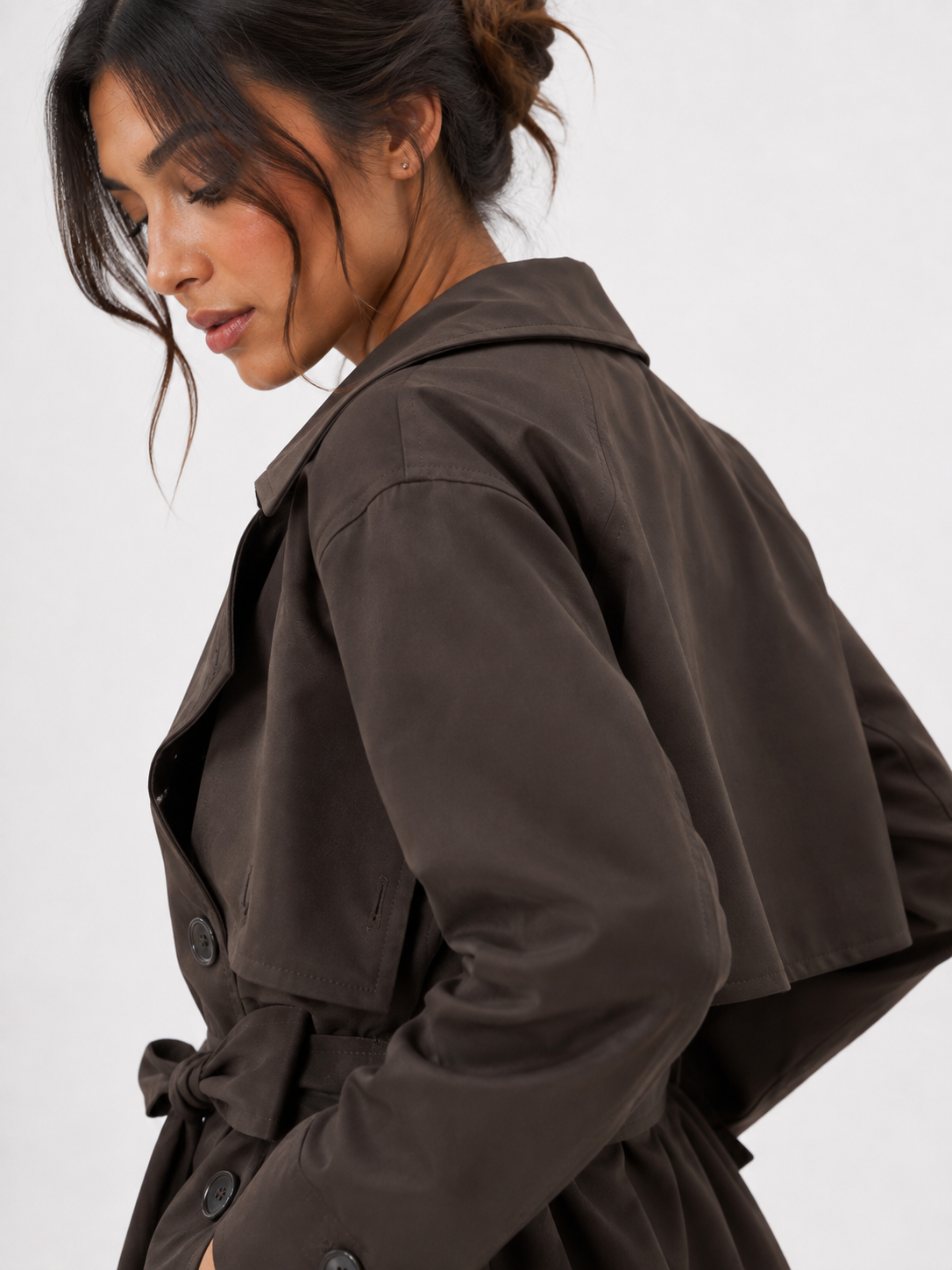 Belted Double-Breasted Trench Jacket