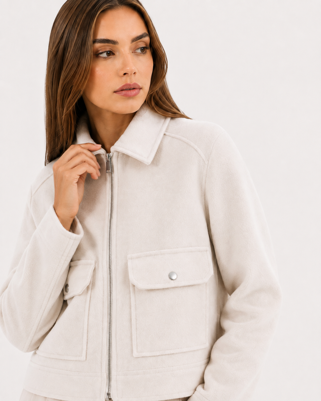 Collared Zip-Front Jacket