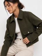 Collared Zip-Front Jacket