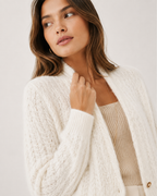 Scarf-Collar Knit Cardigan