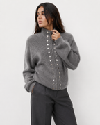 Zip-Front Collared Knit Jacket