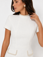 Structured Tweed A-Line Mini Dress