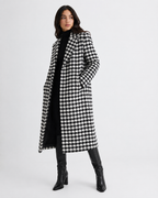 Houndstooth Double-Breasted Coat