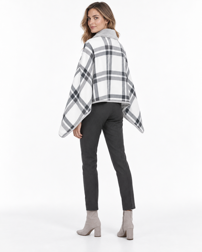 Double-Layer Tartan Blanket Scarf