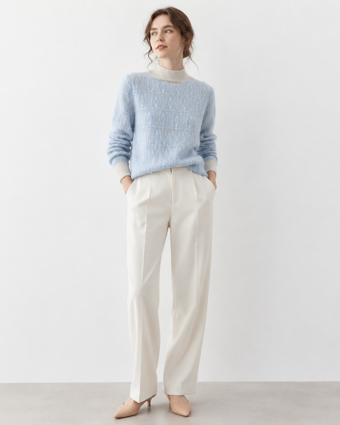 Brushed Mock-Neck Jumper