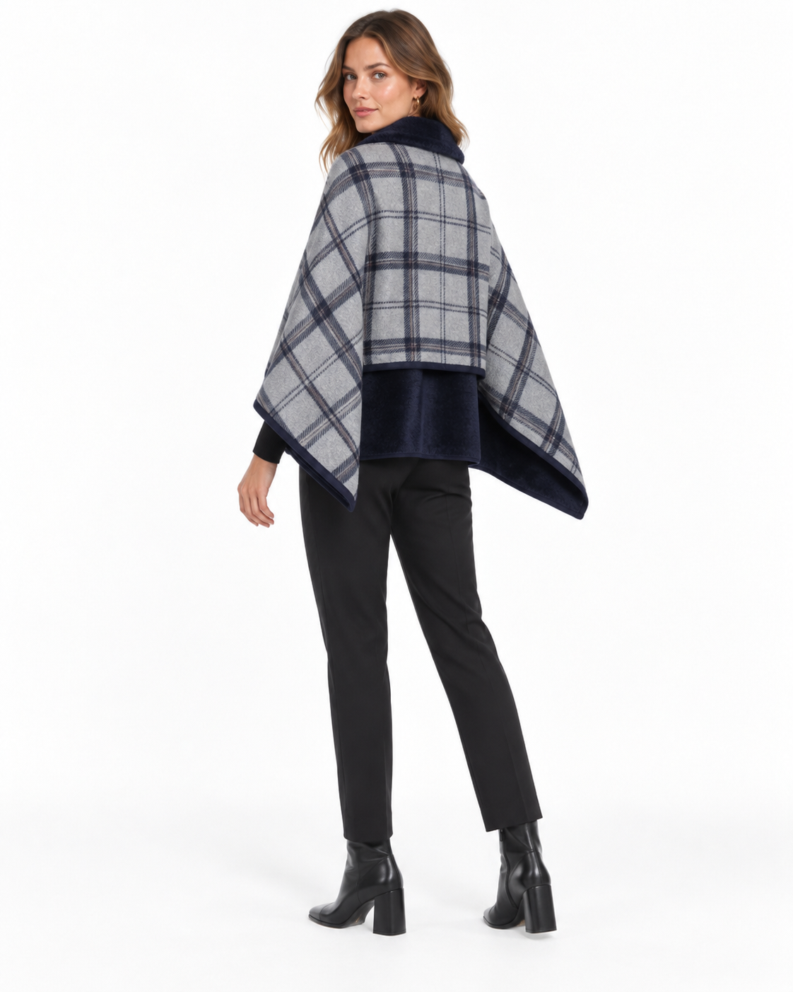 Double-Layer Tartan Blanket Scarf