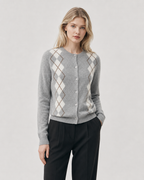 Argyle Crew-Neck Cardigan