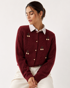 Relaxed Collared Knit Cardigan