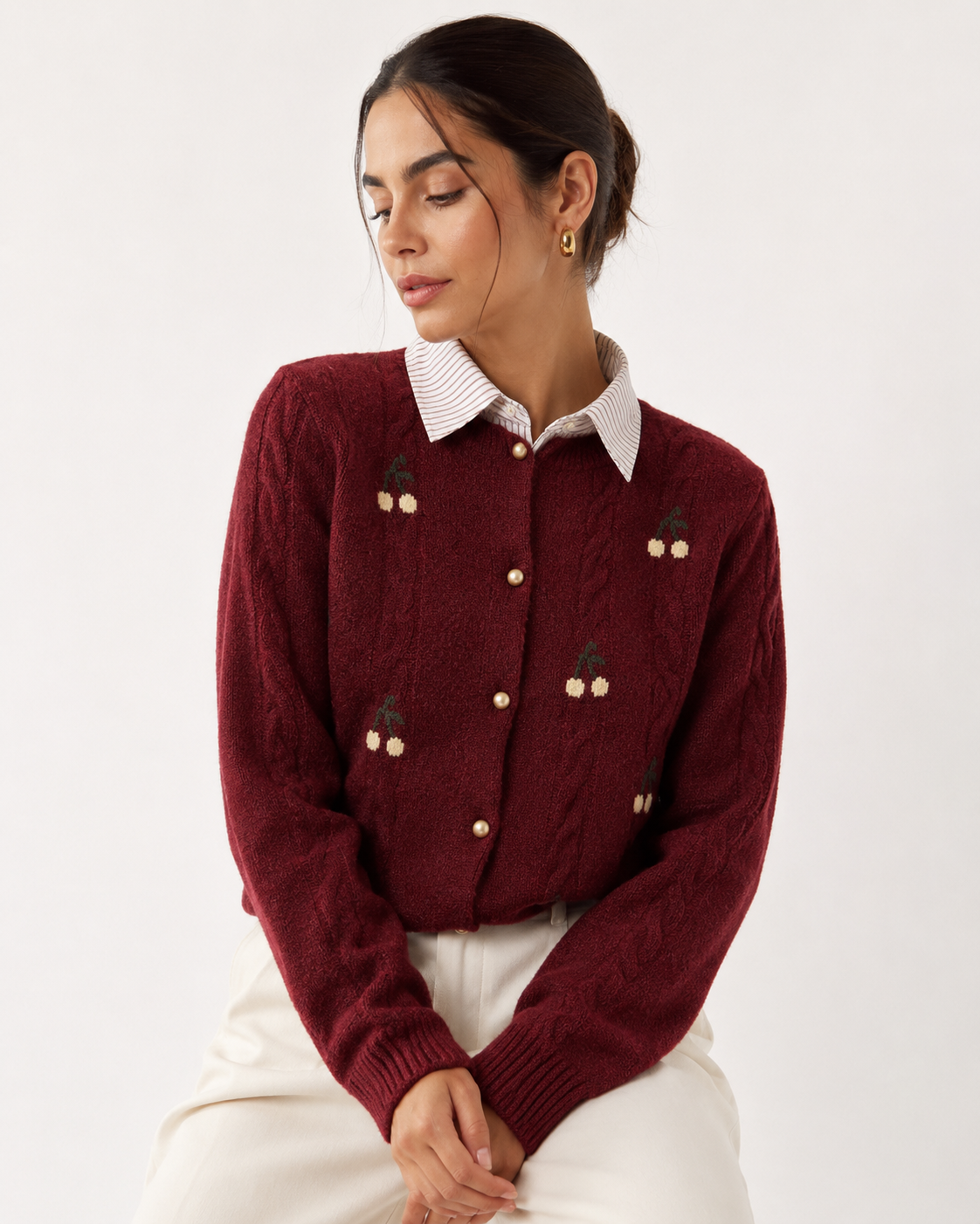 Relaxed Collared Knit Cardigan