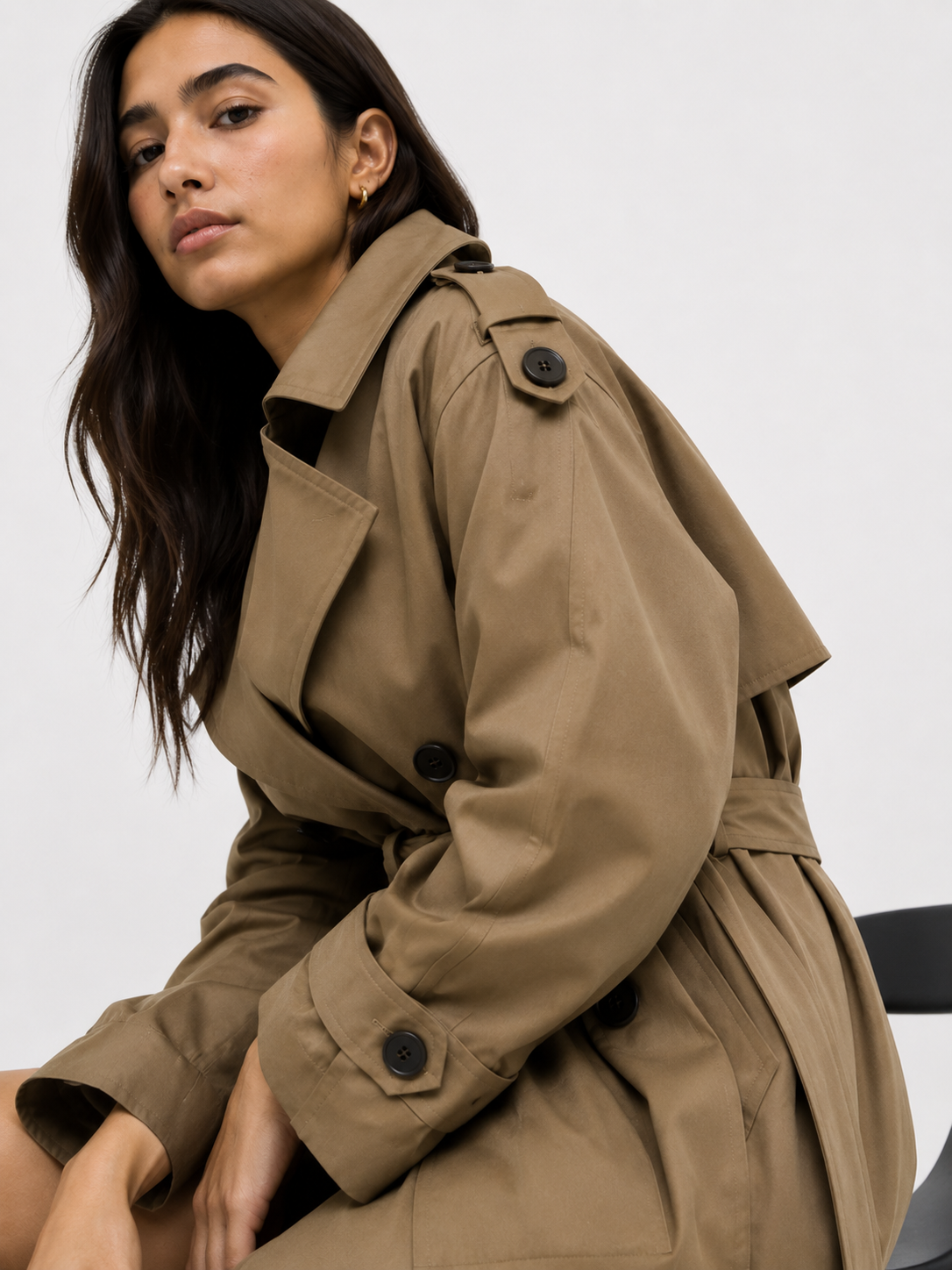 Belted Longline Trench Coat