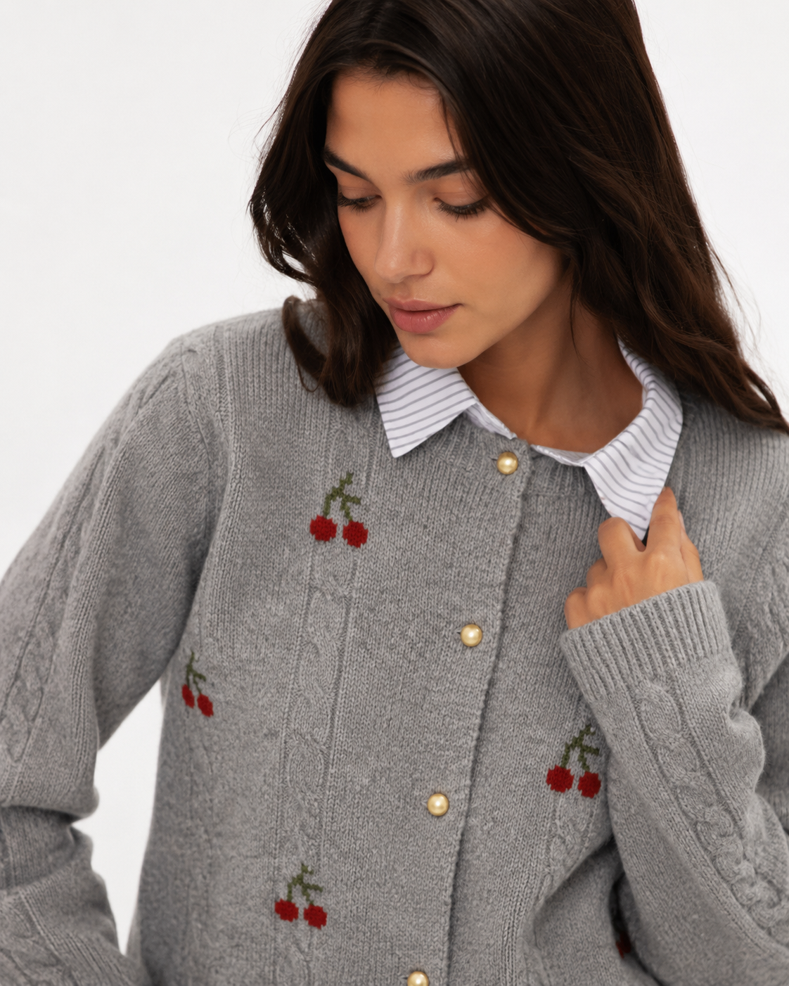 Relaxed Collared Knit Cardigan