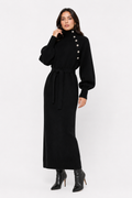 Belted High-Neck Maxi Dress