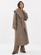 Shawl-Collar Belted Longline Coat