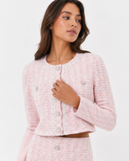 Bouclé Knit Cardigan & Midi Skirt Co-Ord Set