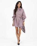 High-Collar Mid-Length Coat