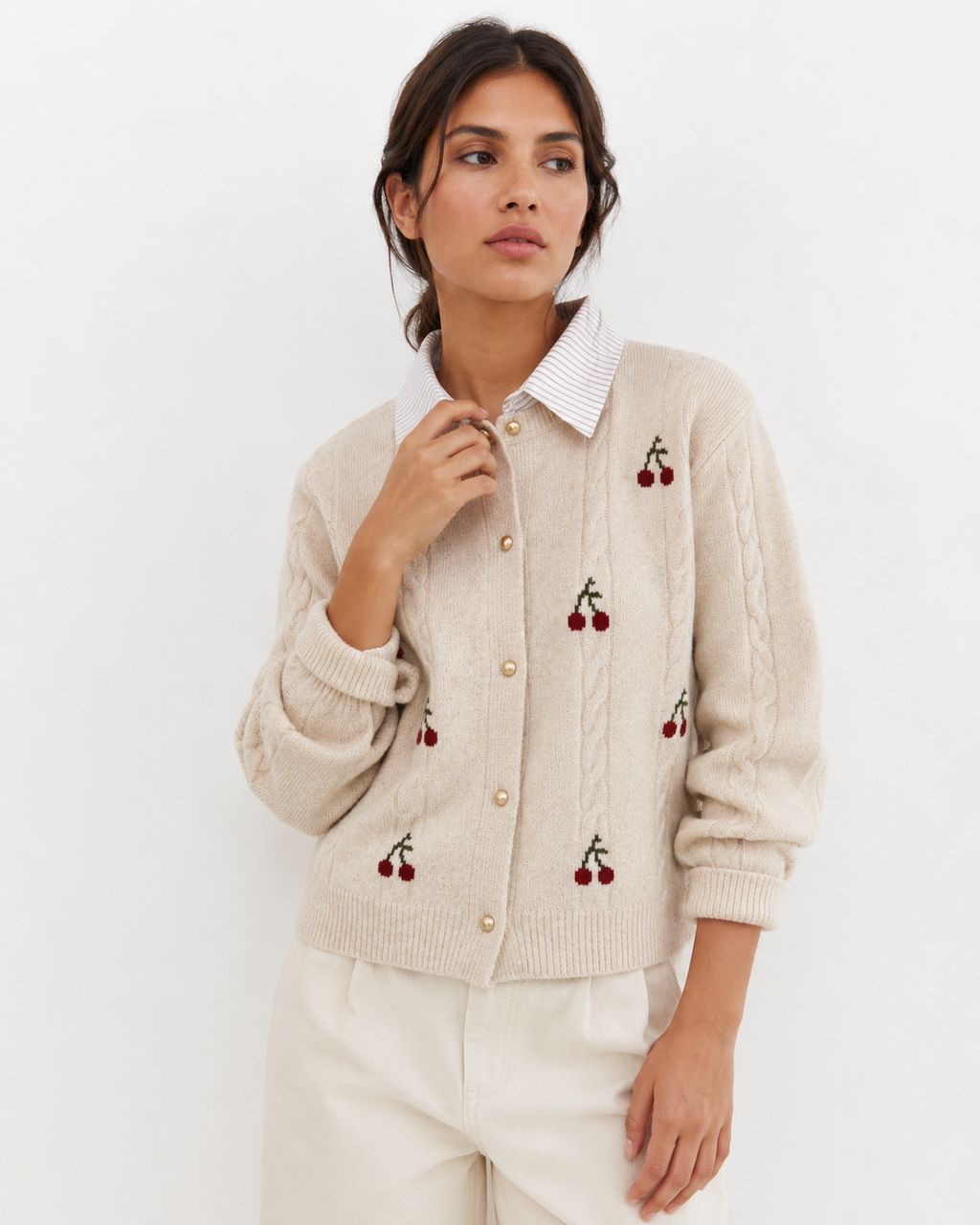 Relaxed Collared Knit Cardigan