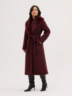 Belted Bordeaux Longline Coat