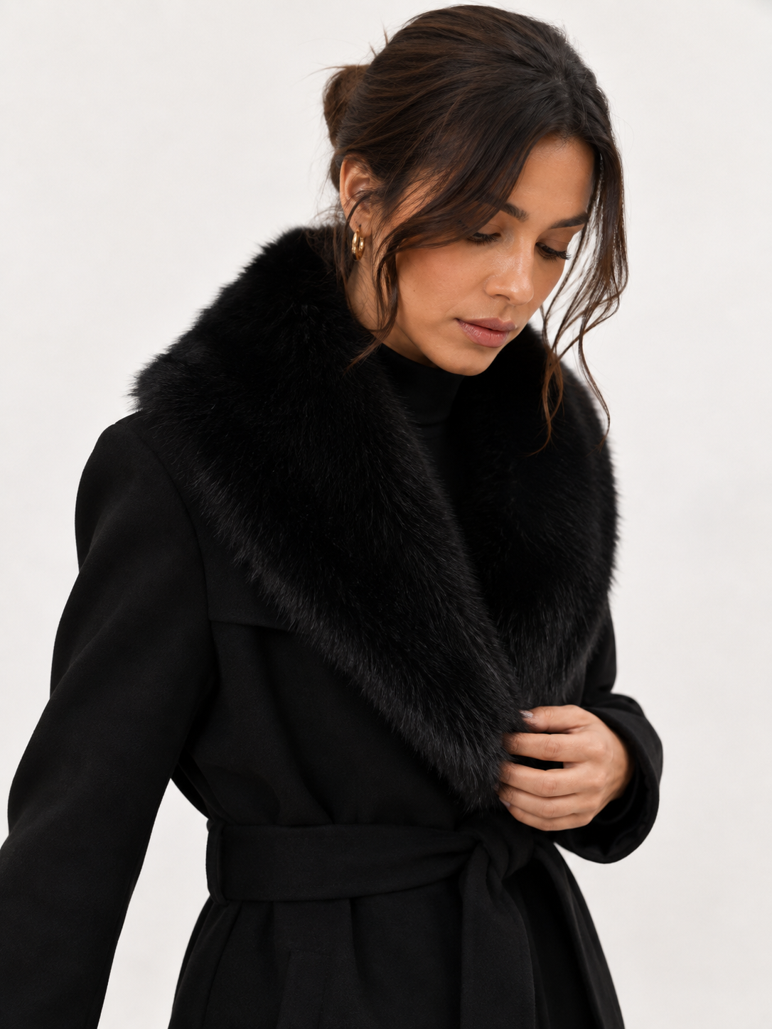 Belted Bordeaux Longline Coat